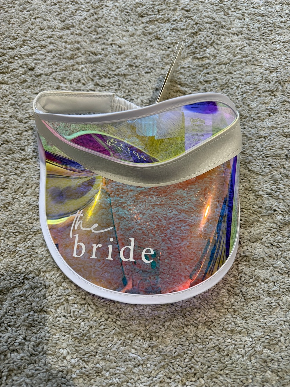 Iridescent 'The Bride' Visor - White Trim